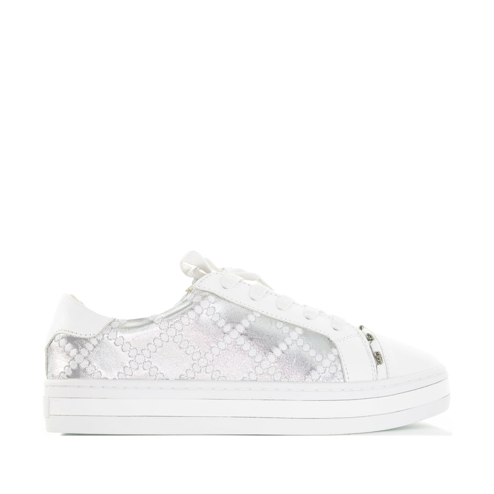 ALFIE & EVIE PLEAT WHITE SILVER