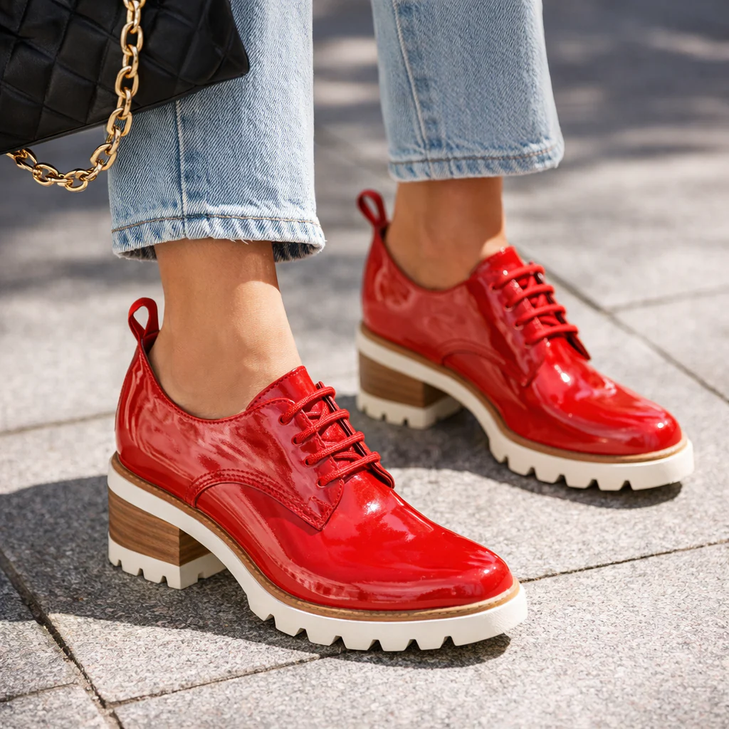 BRESLEY DAYA RED CRINKLE PAT
