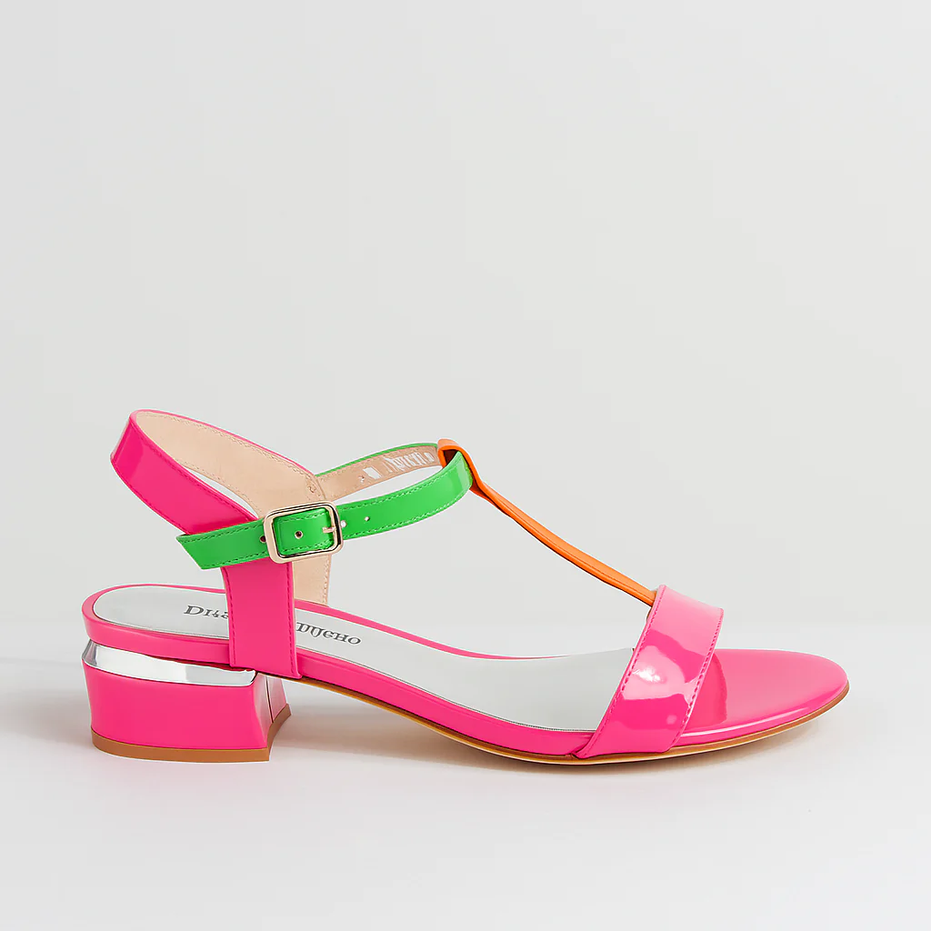 DJANGO & JULIETTE TANER HOT PINK PATENT MULTI