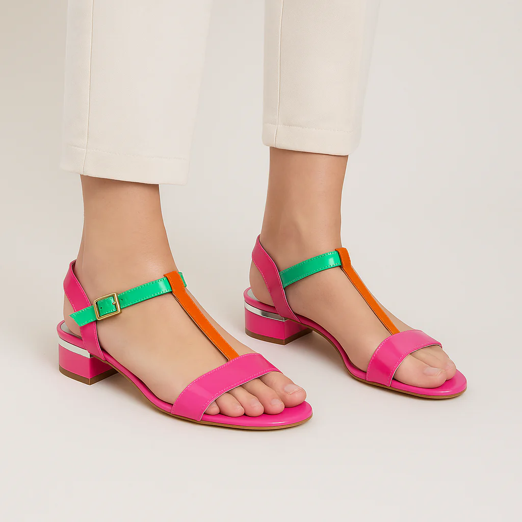 DJANGO & JULIETTE TANER HOT PINK PATENT MULTI - Image 3