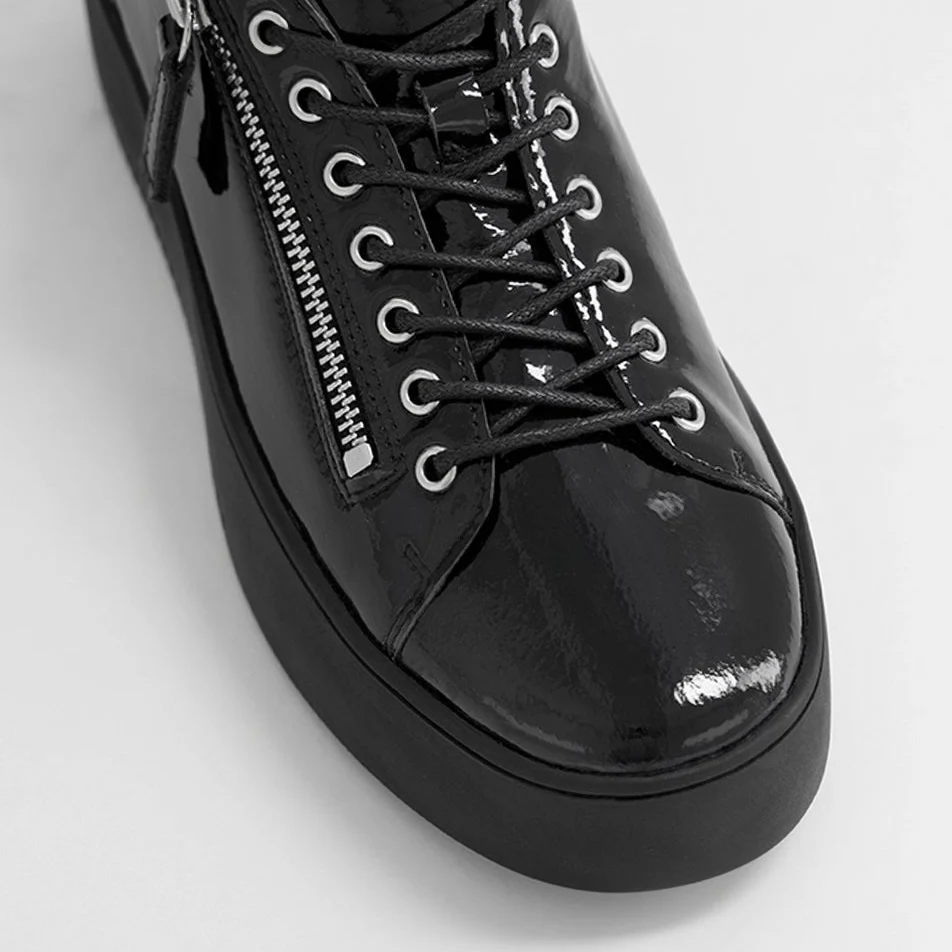 DJANGO & JULIETTE WOLFIE BLACK/BLACK PATENT - Image 4
