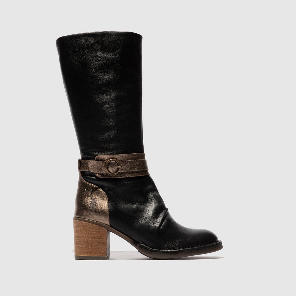 FLY LONDON BEIF BLACK / DK GOLD