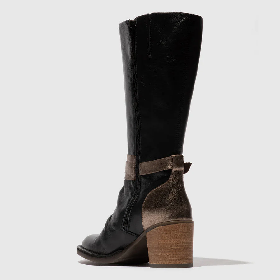 FLY LONDON BEIF BLACK / DK GOLD - Image 4
