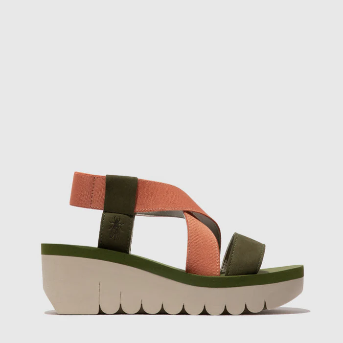 FLY LONDON YABI ARMY GREEN TEA ROSE