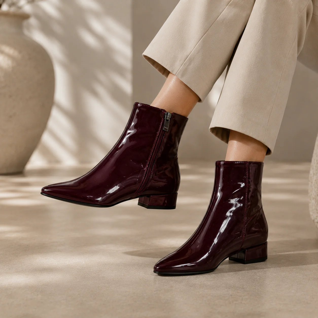 LE SANSA SASHA MERLOT PATENT