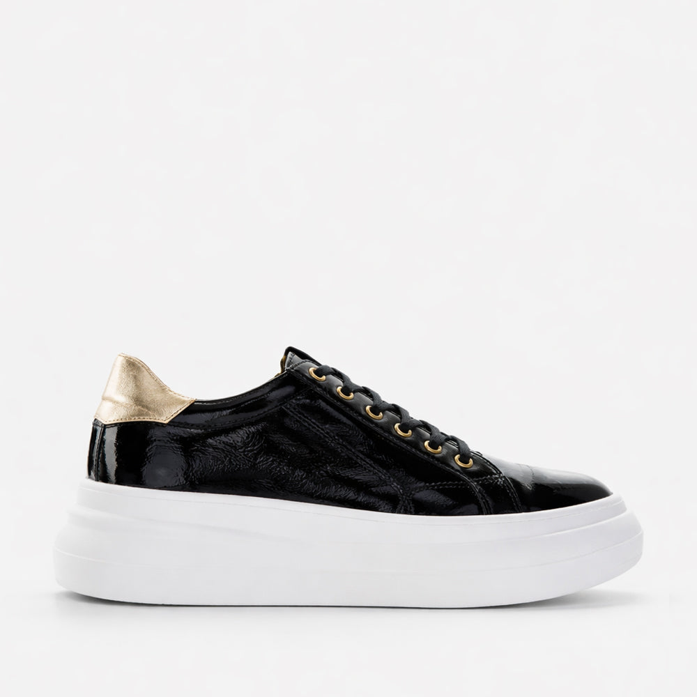 TAMARA LONDON BAILEY BLACK PAT GOLD
