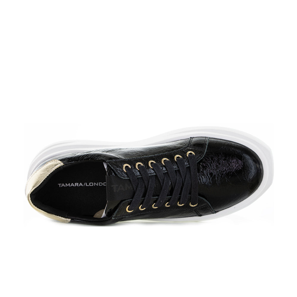 TAMARA LONDON BAILEY BLACK PAT GOLD - Image 5
