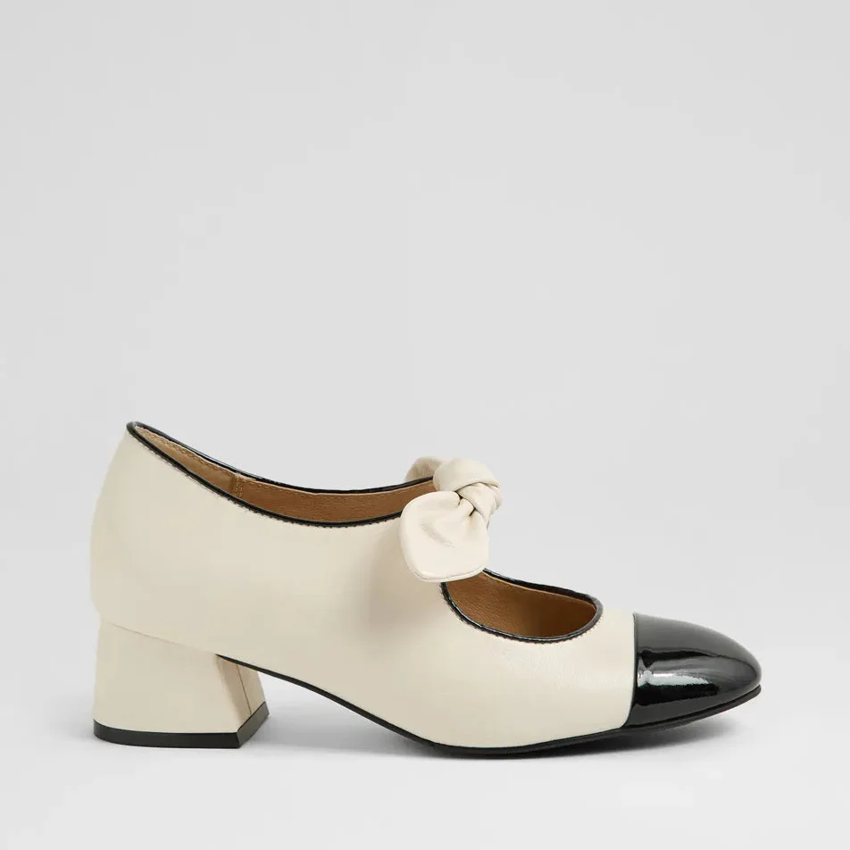 ZIERA ZIPEN BLACK IVORY PATENT